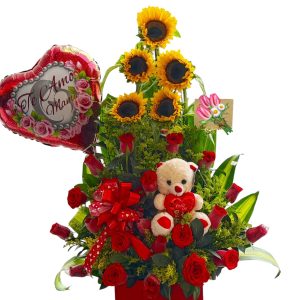 Arreglo Floral Rosa Roja 54